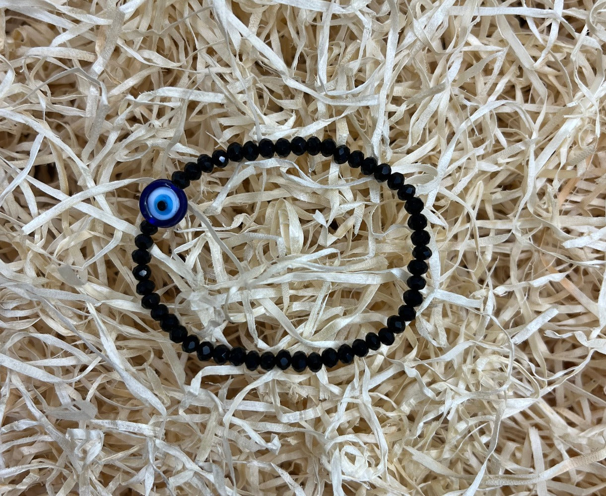Evil Eye Bracelets with Black chips