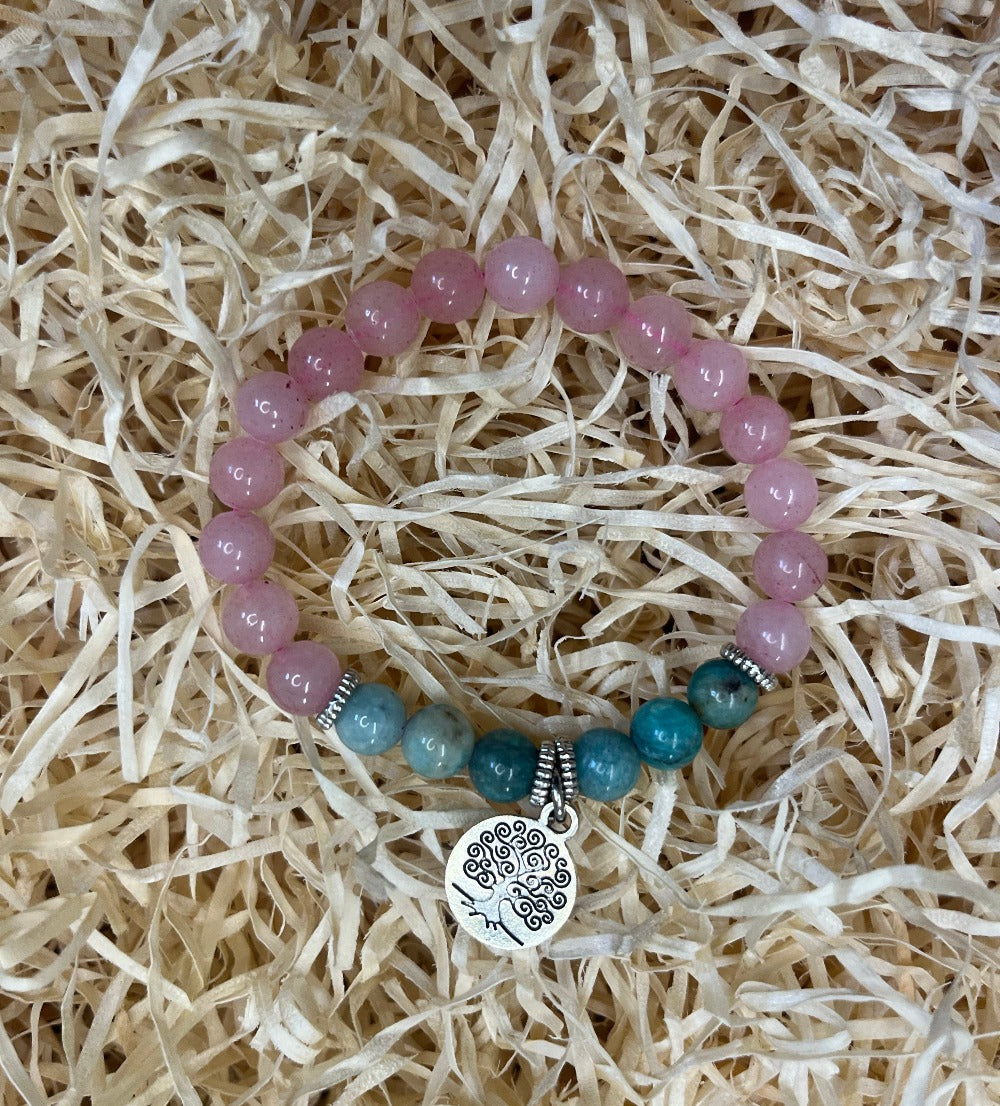 Bead Bracelet - Rose & Amazonite