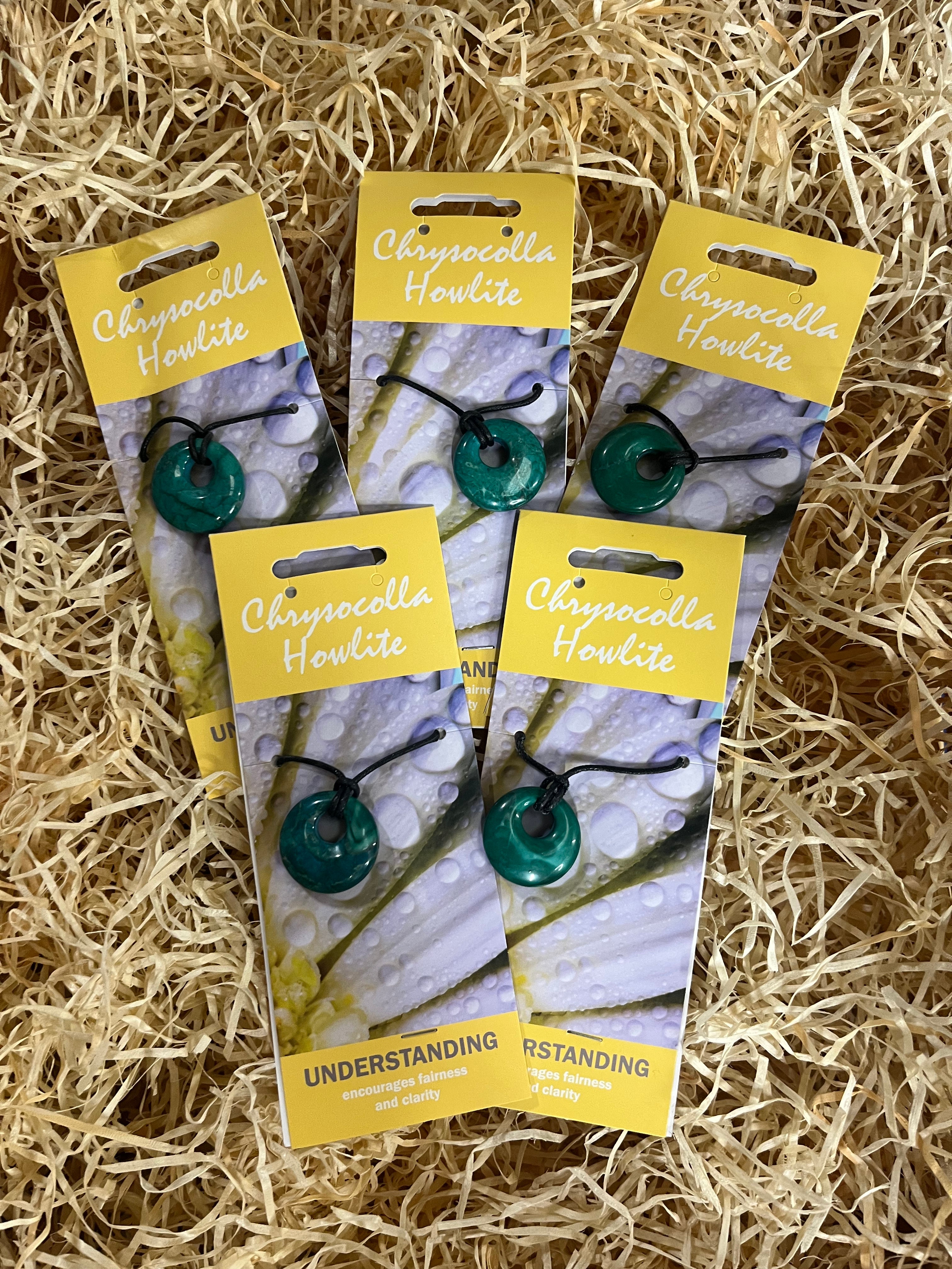 Chrysocolla Howlite Donut Necklace (Understanding)