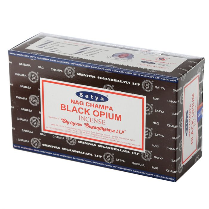 Satya Black Opium Incense Sticks (12 pack)