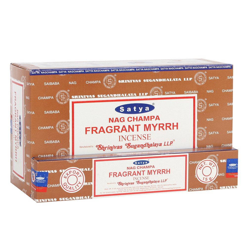 Satya Fragrant Myrrh Incense Sticks (12 pack)