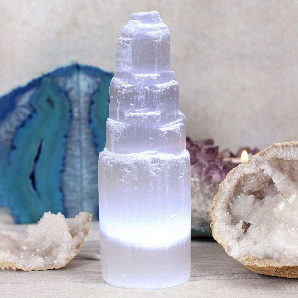 Selenite Lamp - Small (21cm)