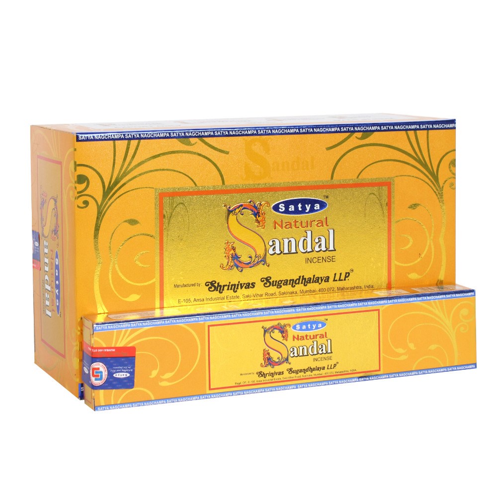 Satya Sandalwood Natural Incense Sticks (12 pack)