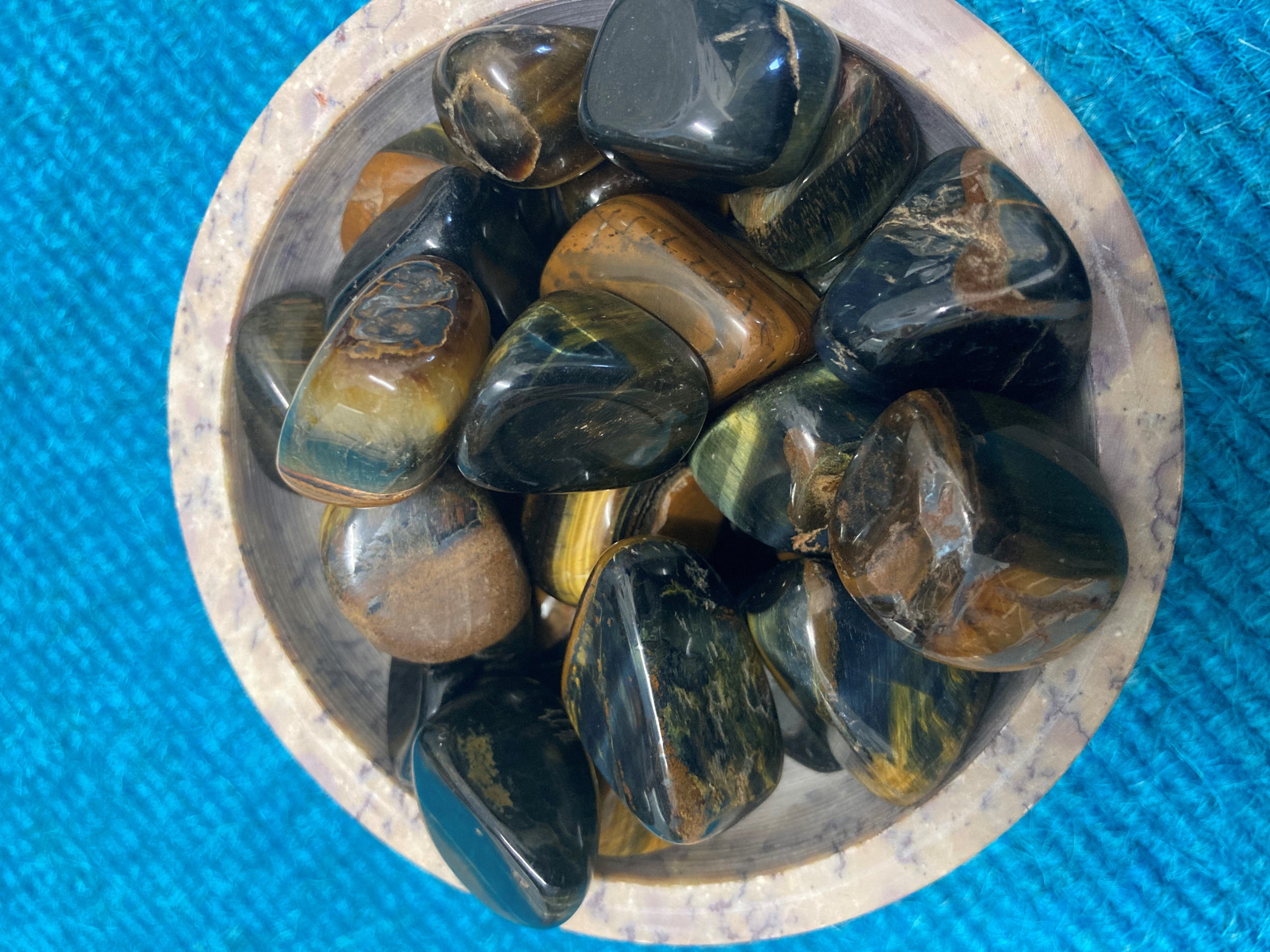 Tiger Eye Blue Tumblestones (500g)
