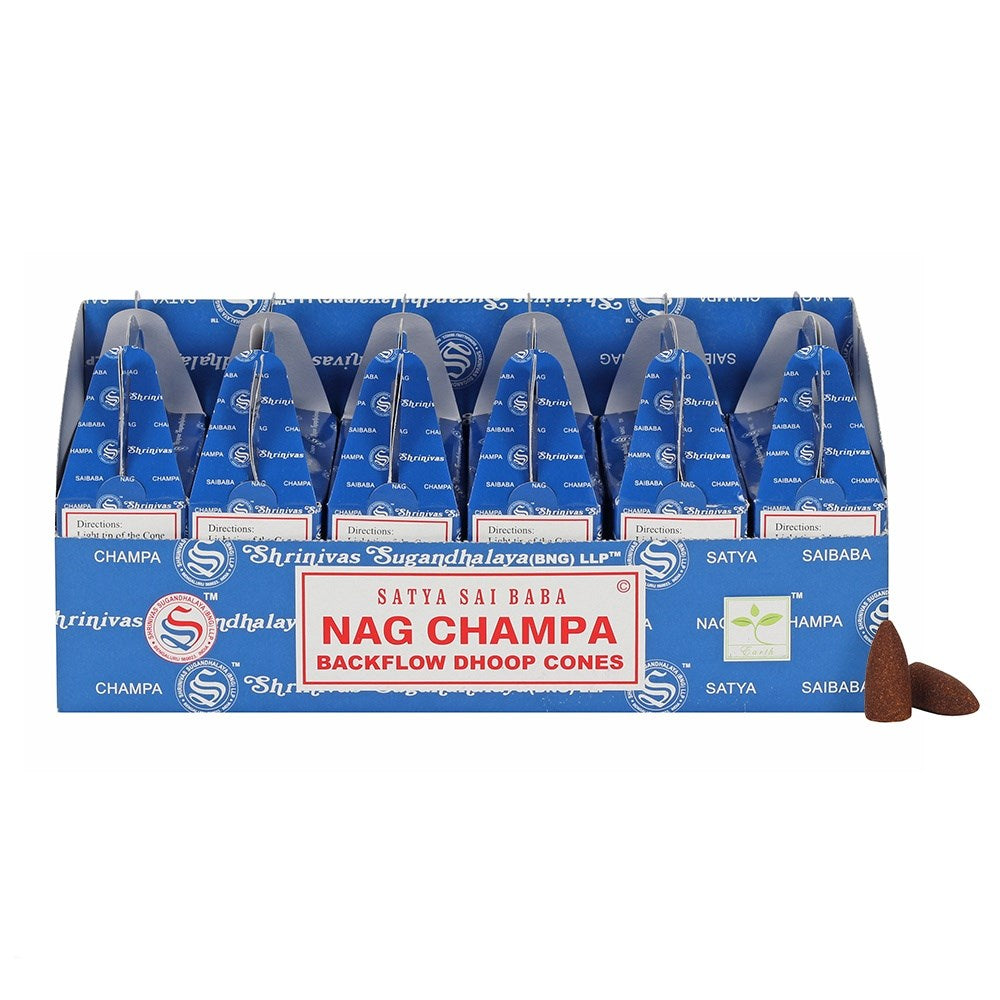 Satya Nag Champa Backflow Dhoop Cones (6 pack)