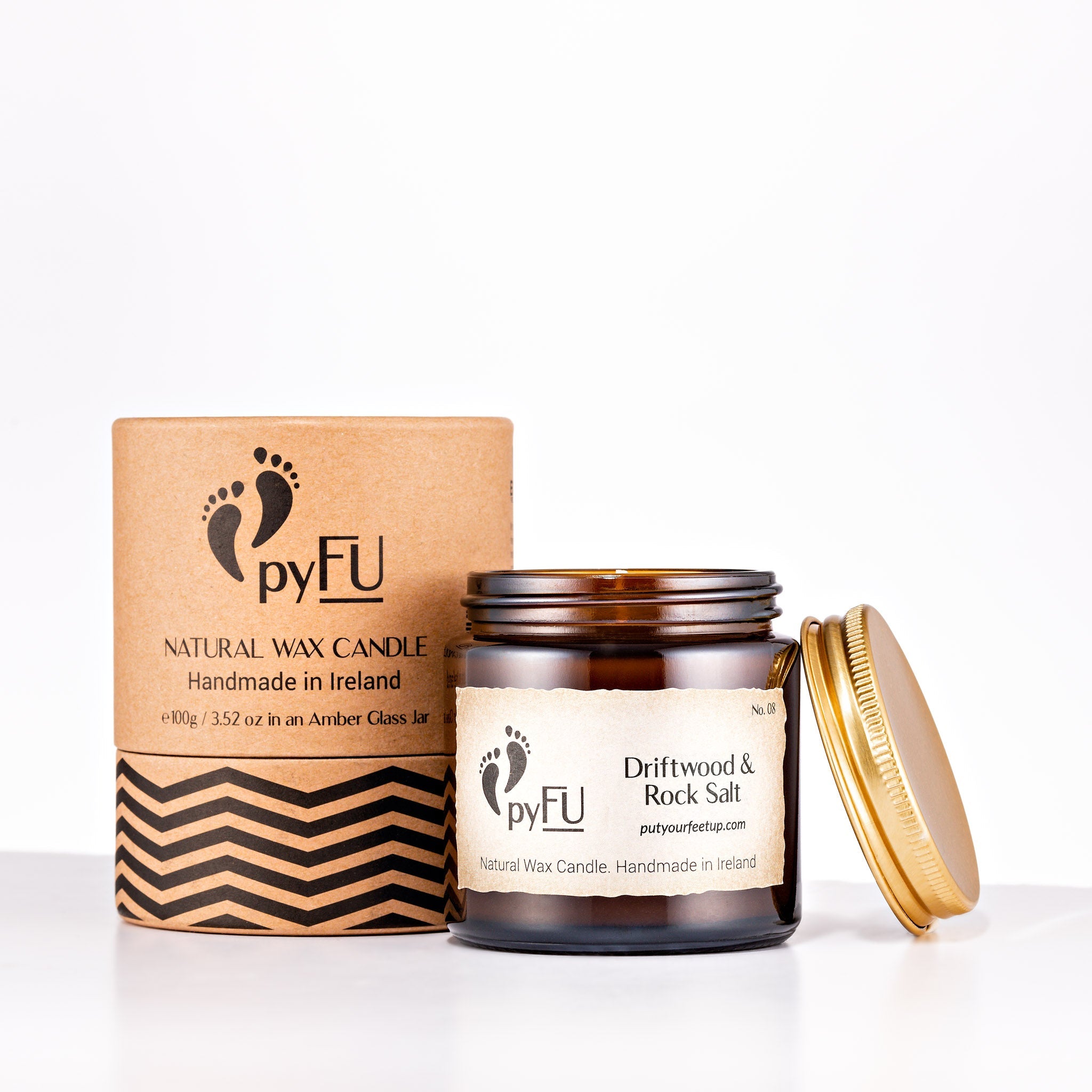 Natural Wax Candle - 08 Driftwood & Rock Salt - pyFU