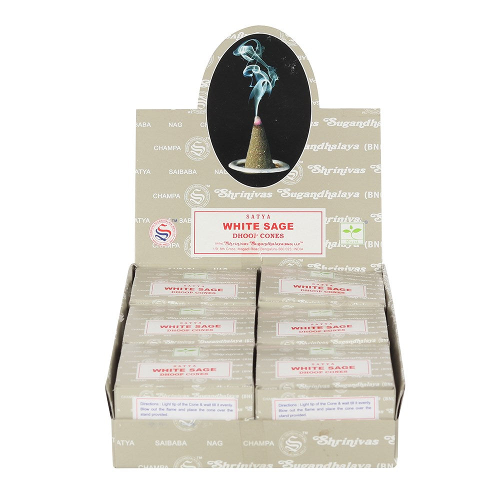 Satya White Sage Dhoop Cones (12 pack)