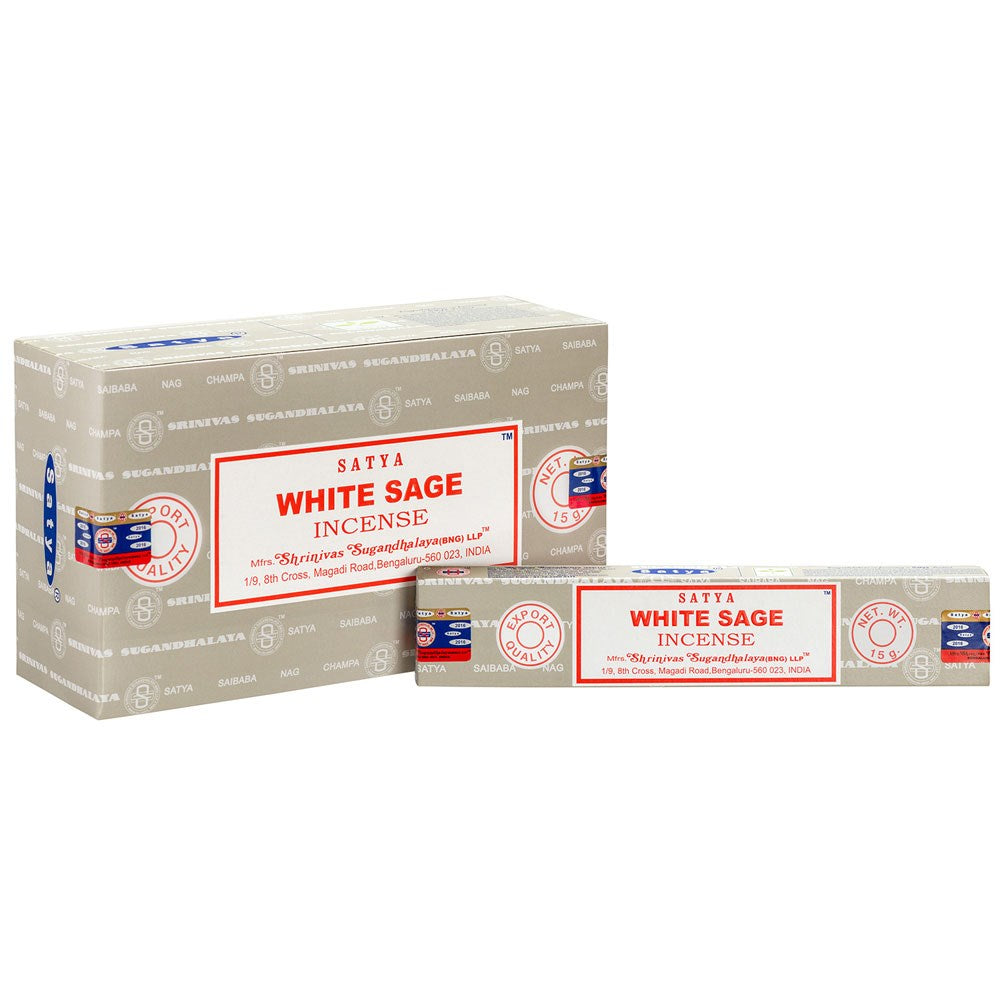 Satya White Sage Incense Sticks (12 pack)