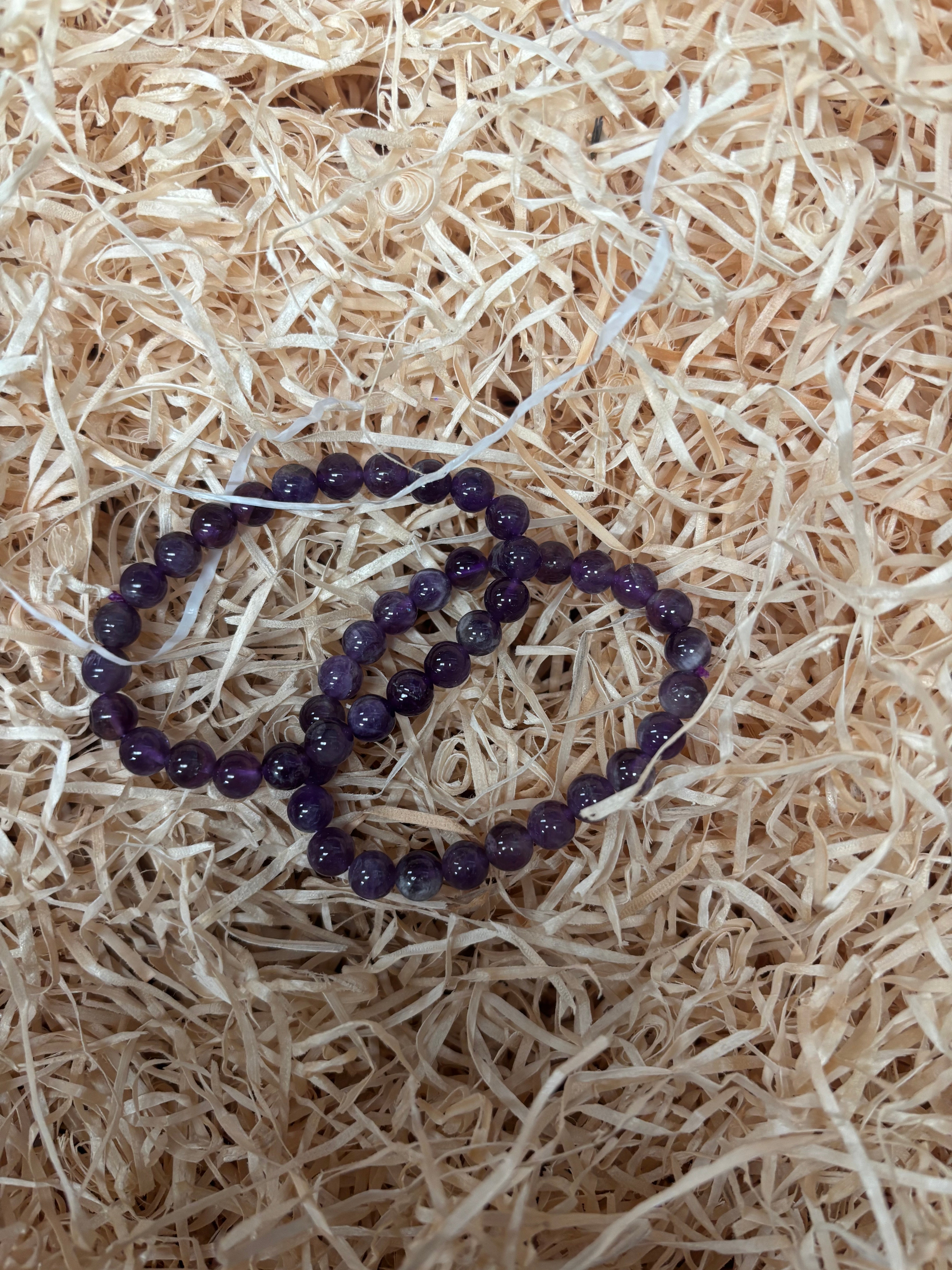 Amethyst Smooth Bead Bracelet