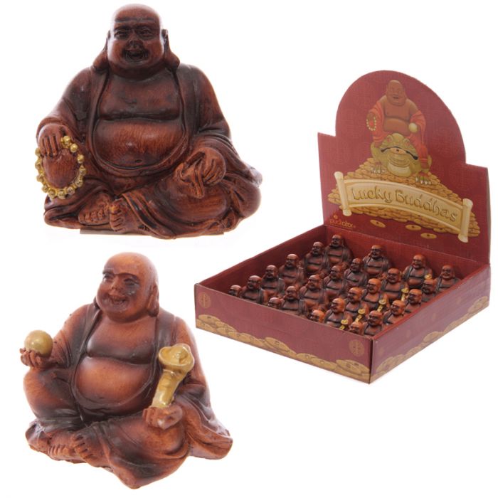 Mini Wood Effect Buddha Collectable