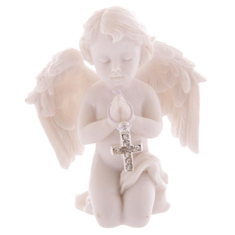 Cherub Praying with Bejewelled Cross
