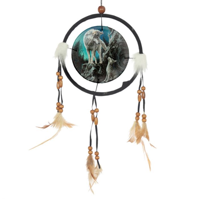 Guidance Wolf Design Dreamcatcher 16cm - Lisa Parker