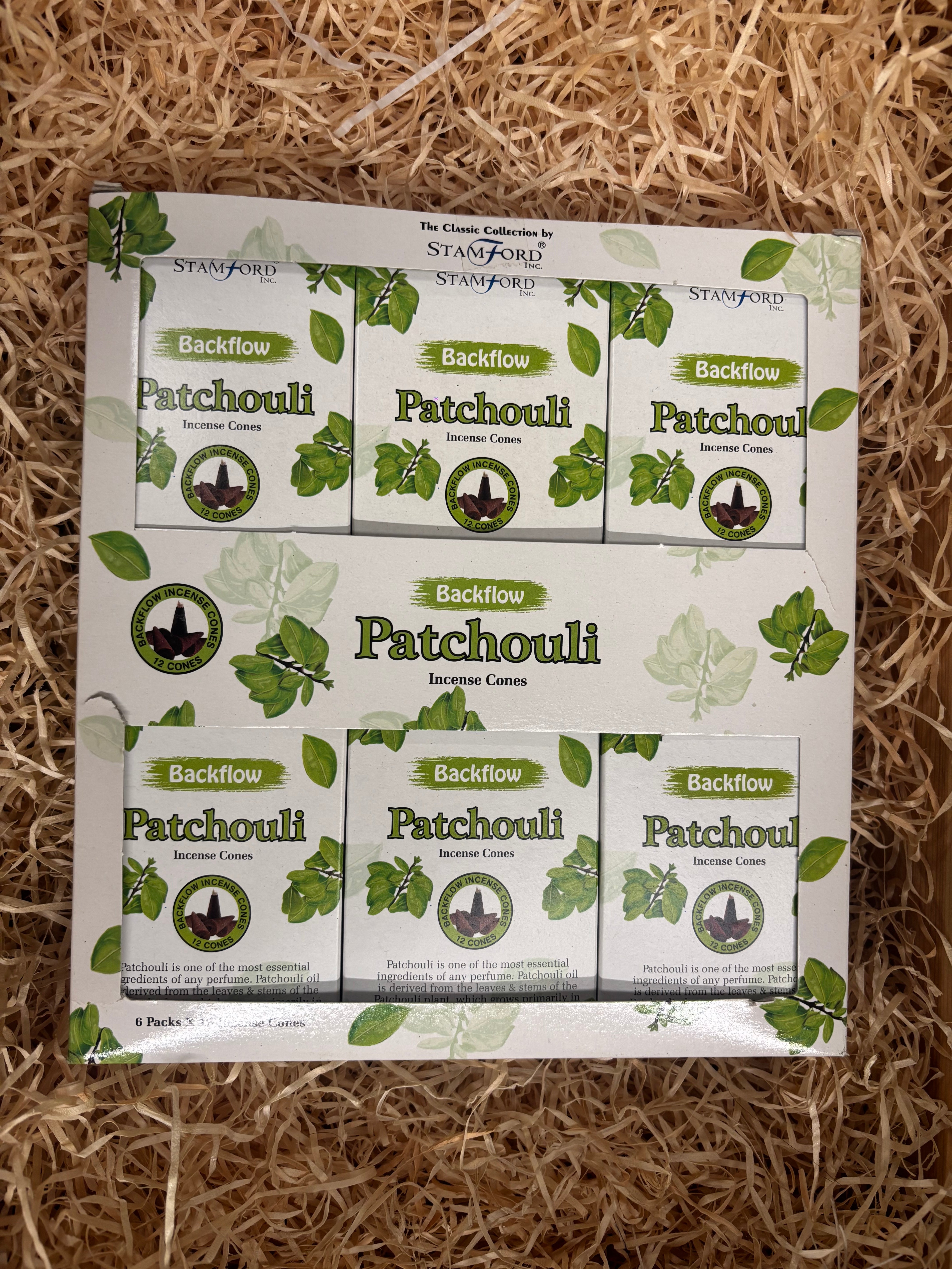 Stamford Patchouli Backflow Incense Cones (6 pack)