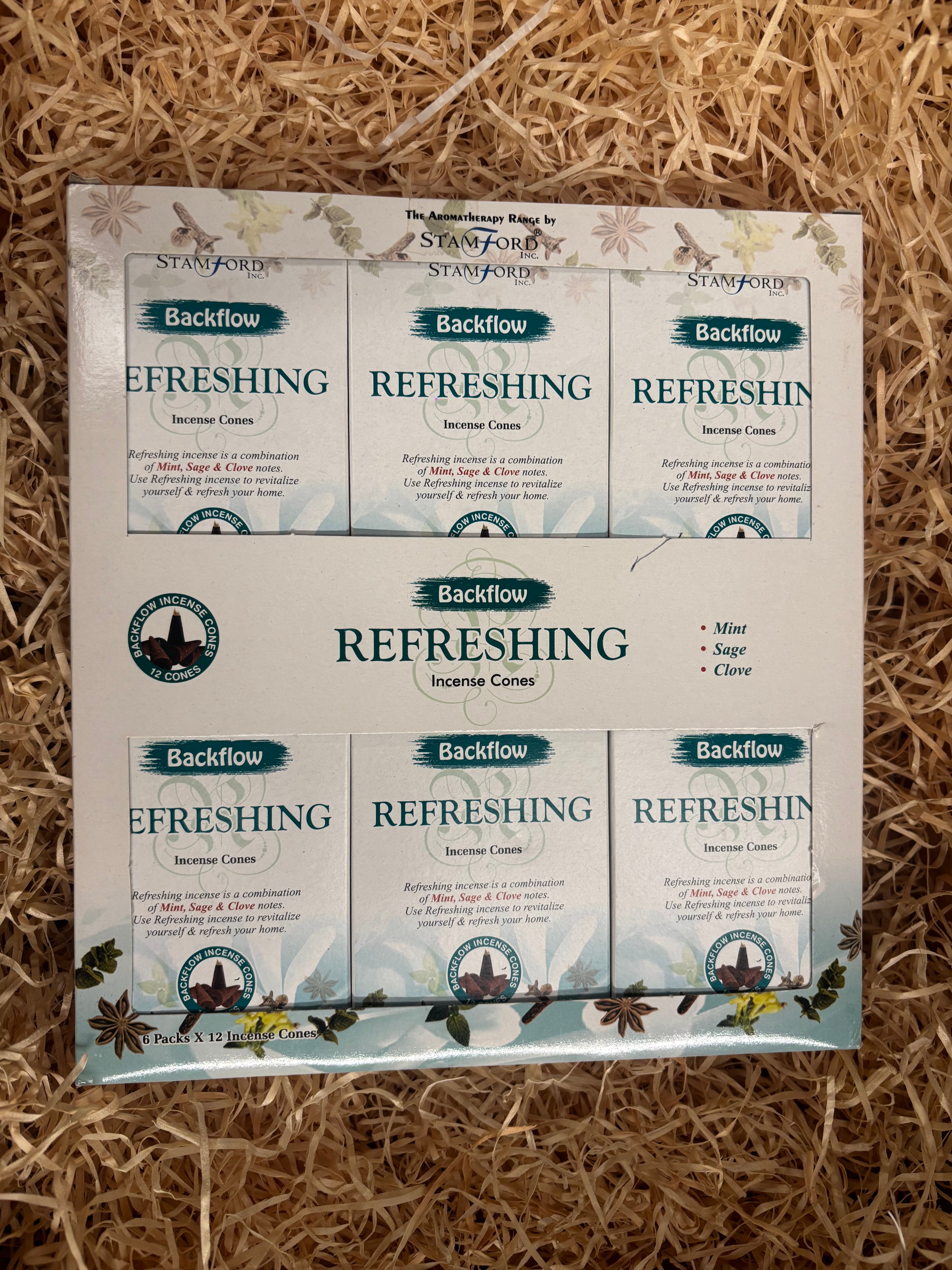Stamford Refreshing Backflow Incense Cones (6 pack)