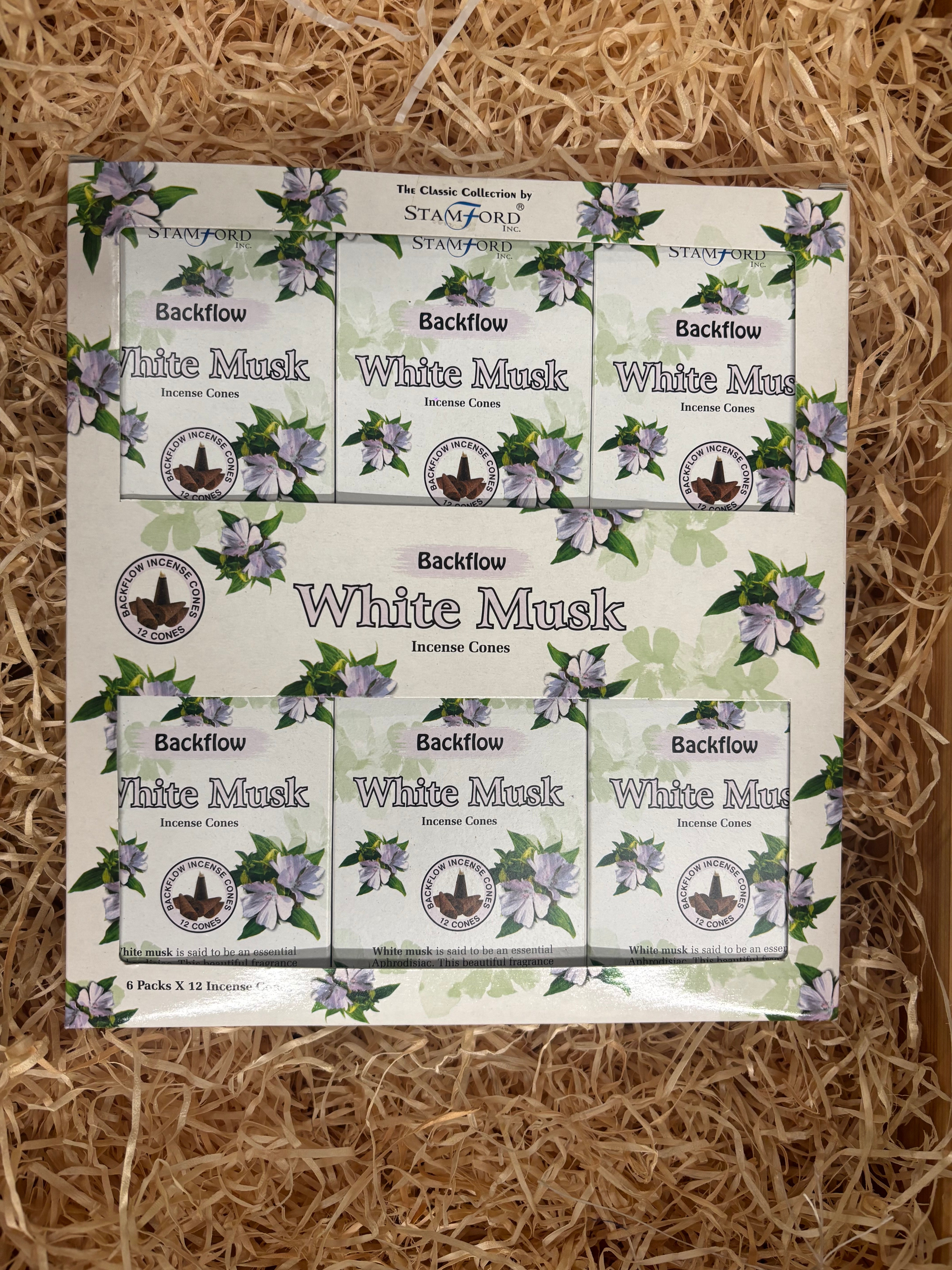 Stamford White Musk Backflow Incense Cones (6 pack)