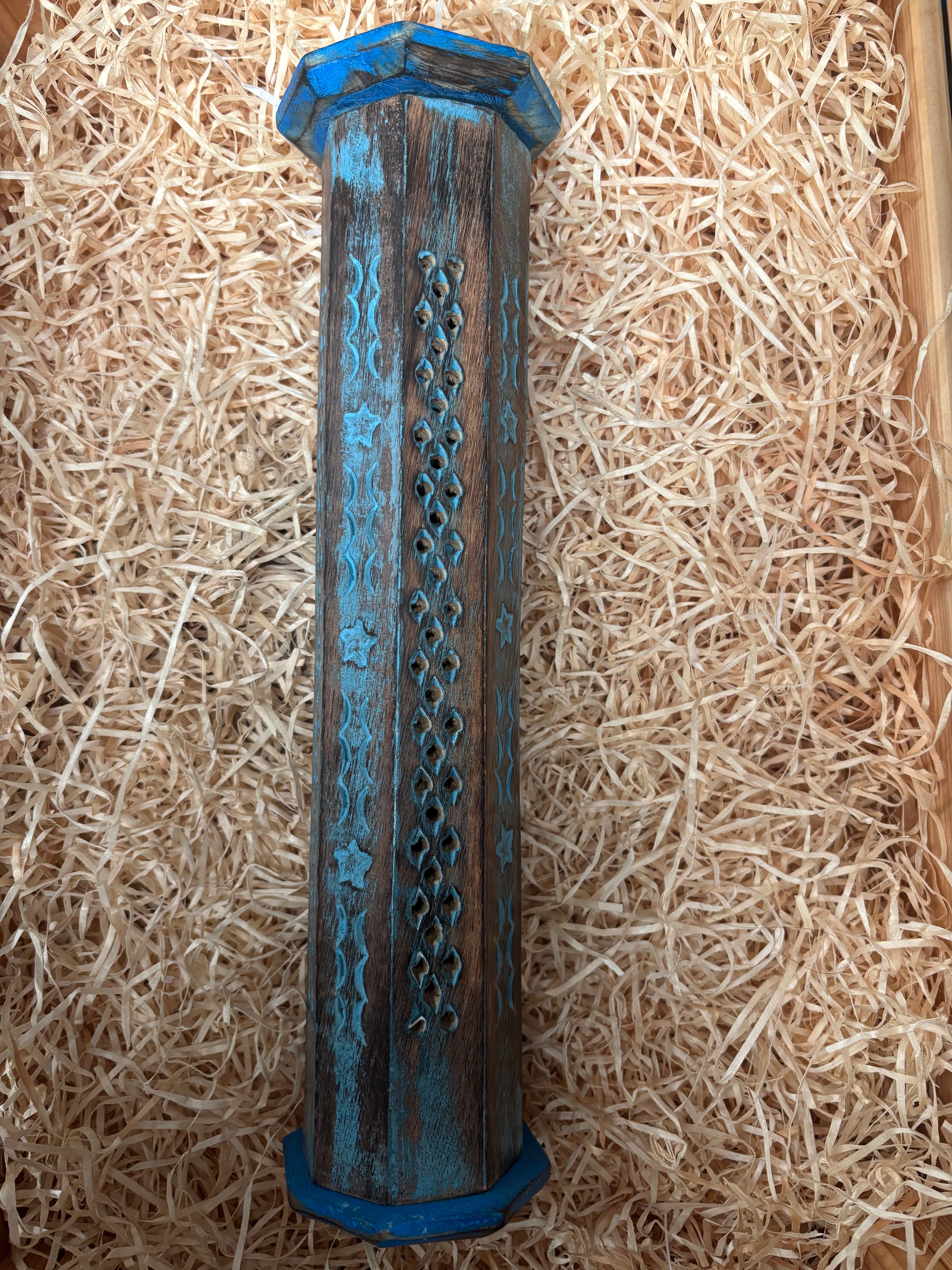 Wooden Incense Ashbox Tower Coloured