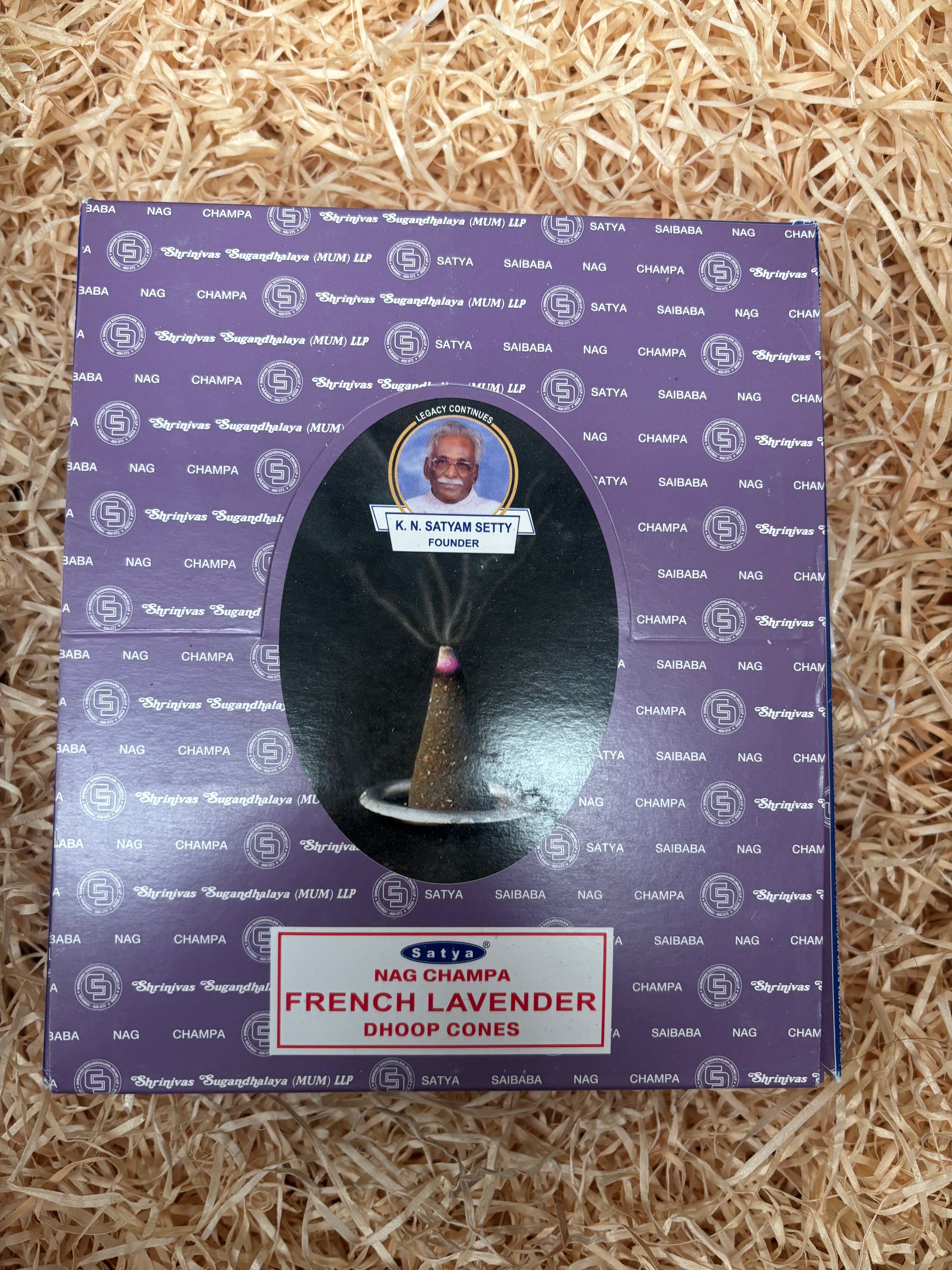 Satya French Lavender Dhoop Cones (12 pack)