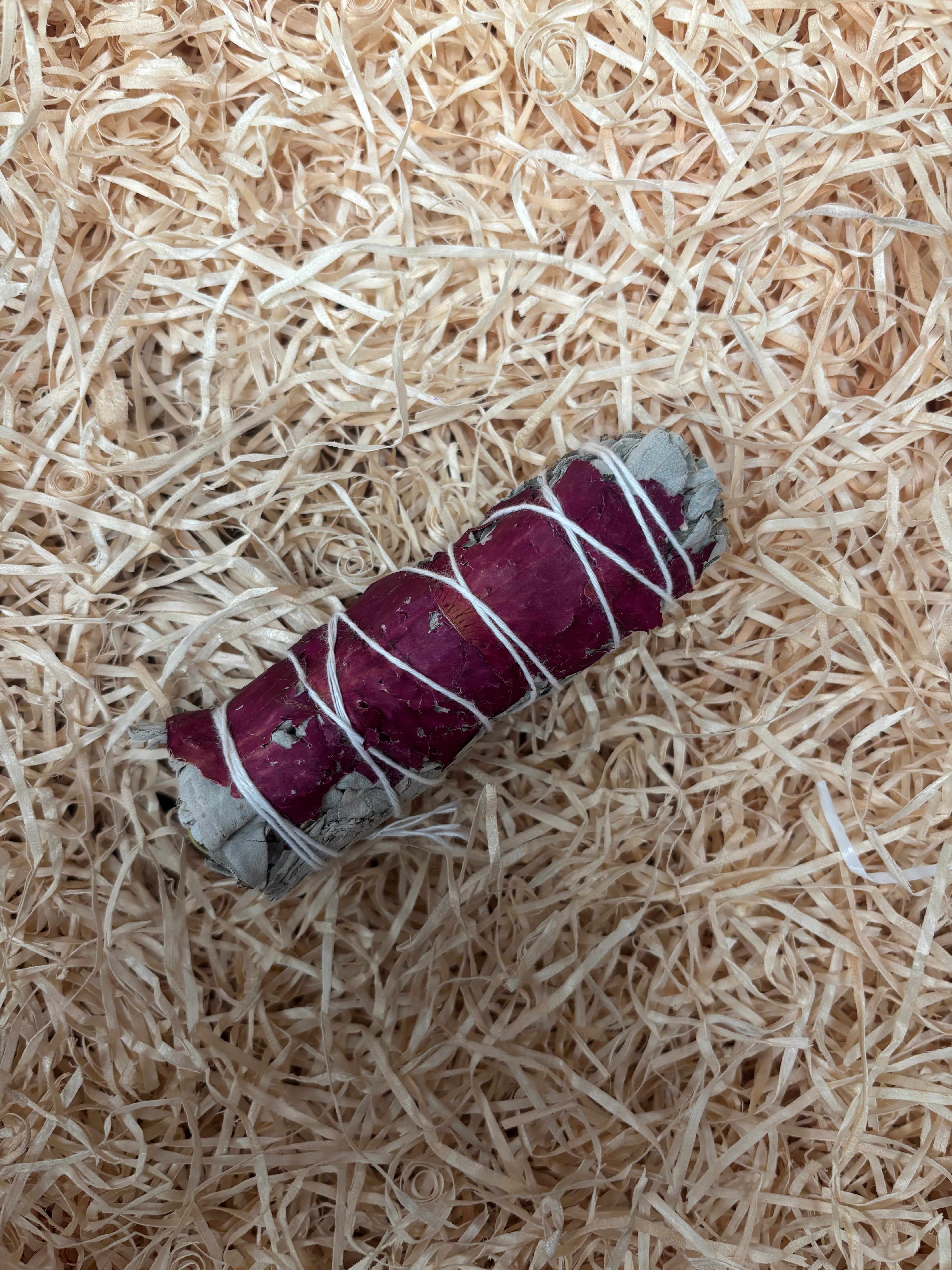 Sage Smudge Stick 4" with Rose Petals
