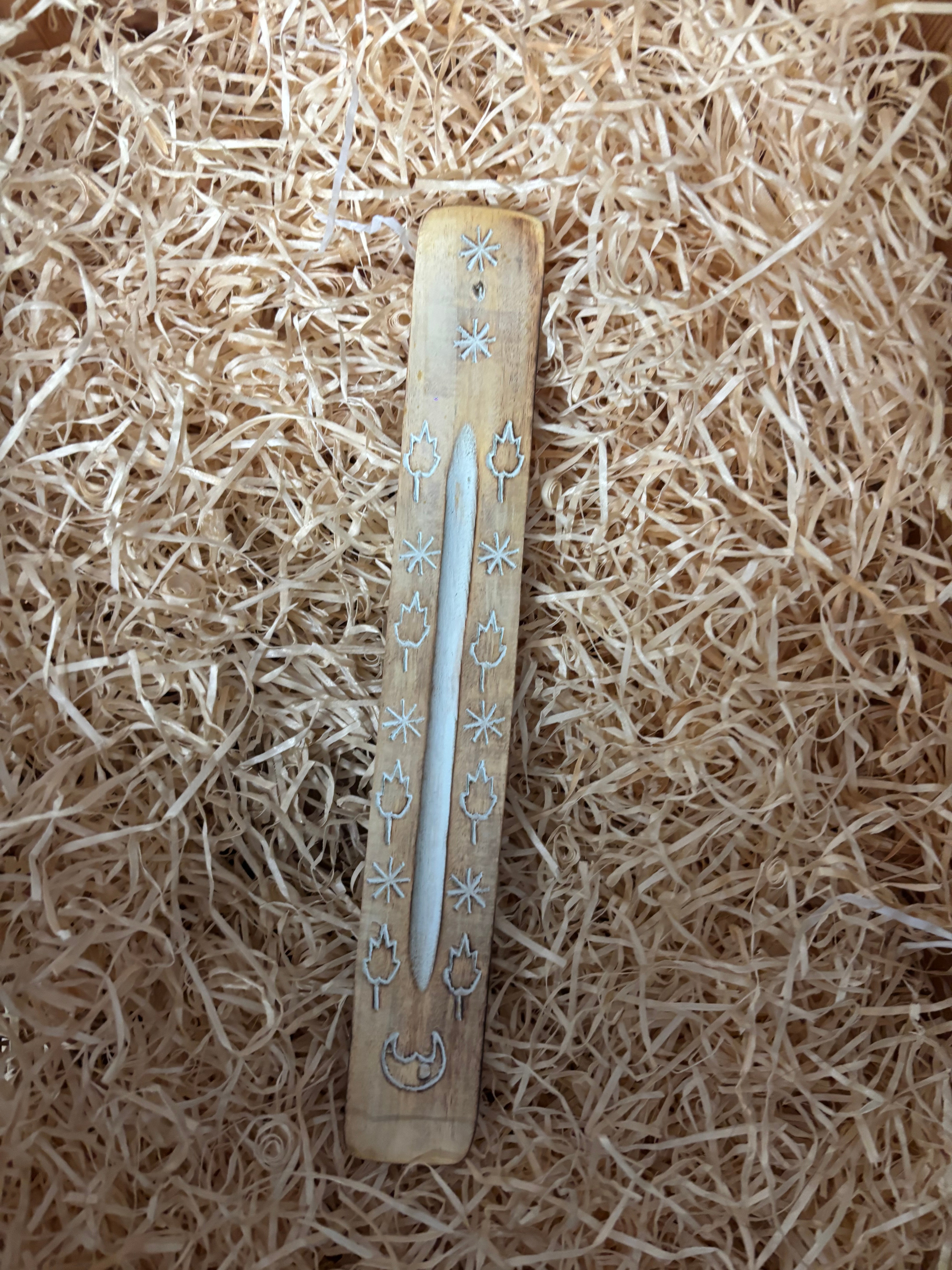 Light Wood Printed Incense Ashcatcher 25cm