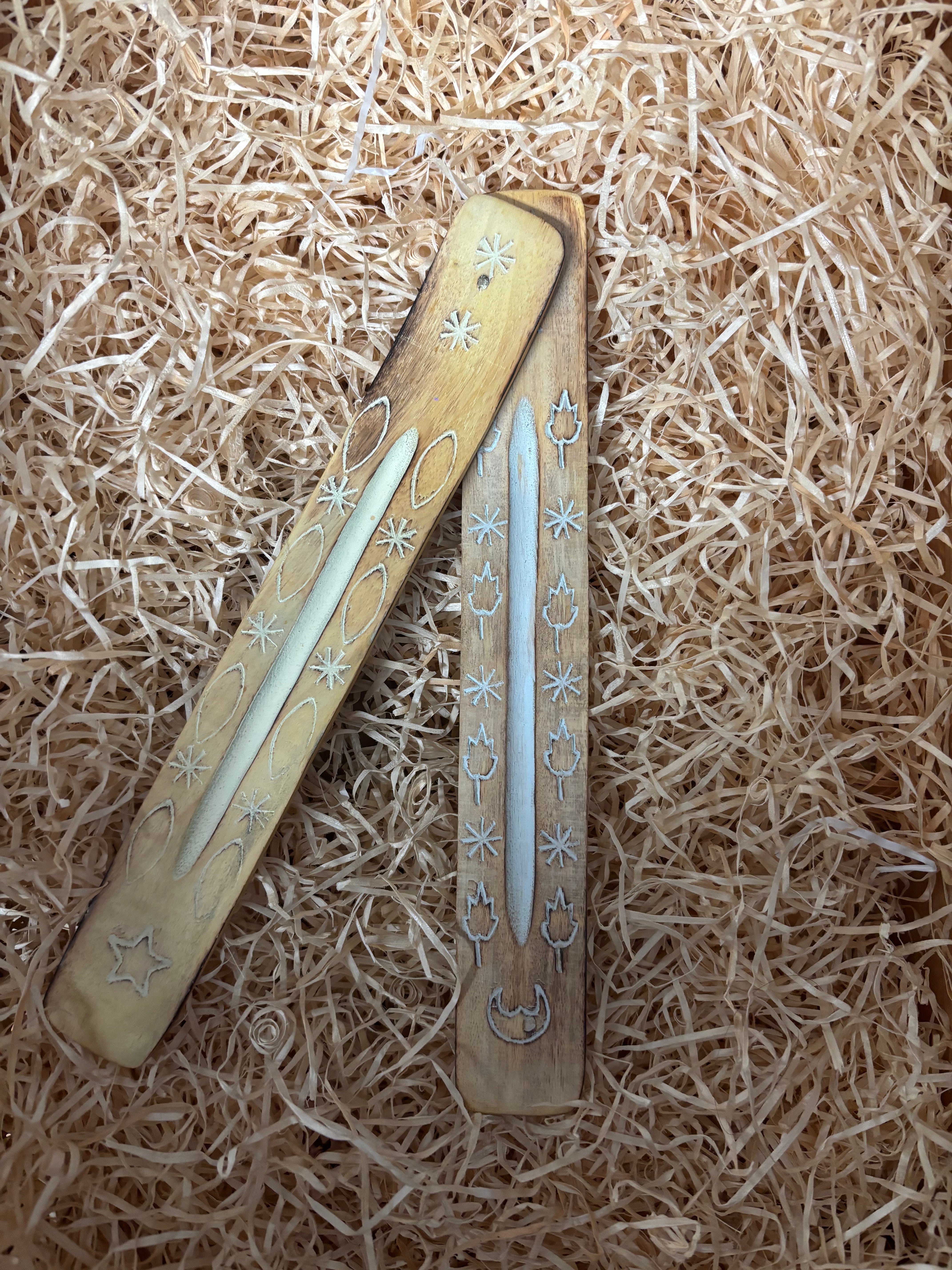 Light Wood Printed Incense Ashcatcher 25cm