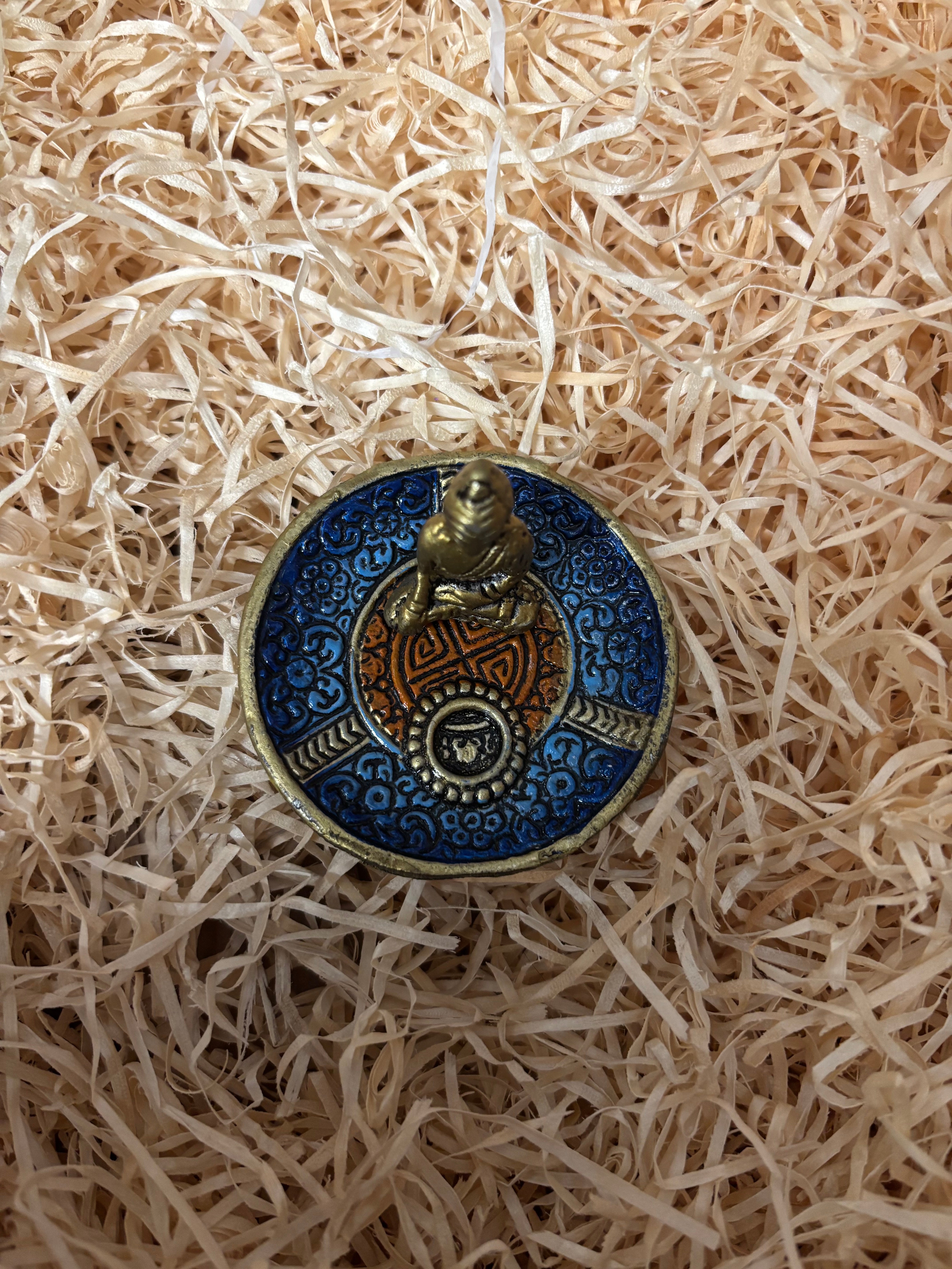 Small Coloured Metal Ashcatcher Buddha