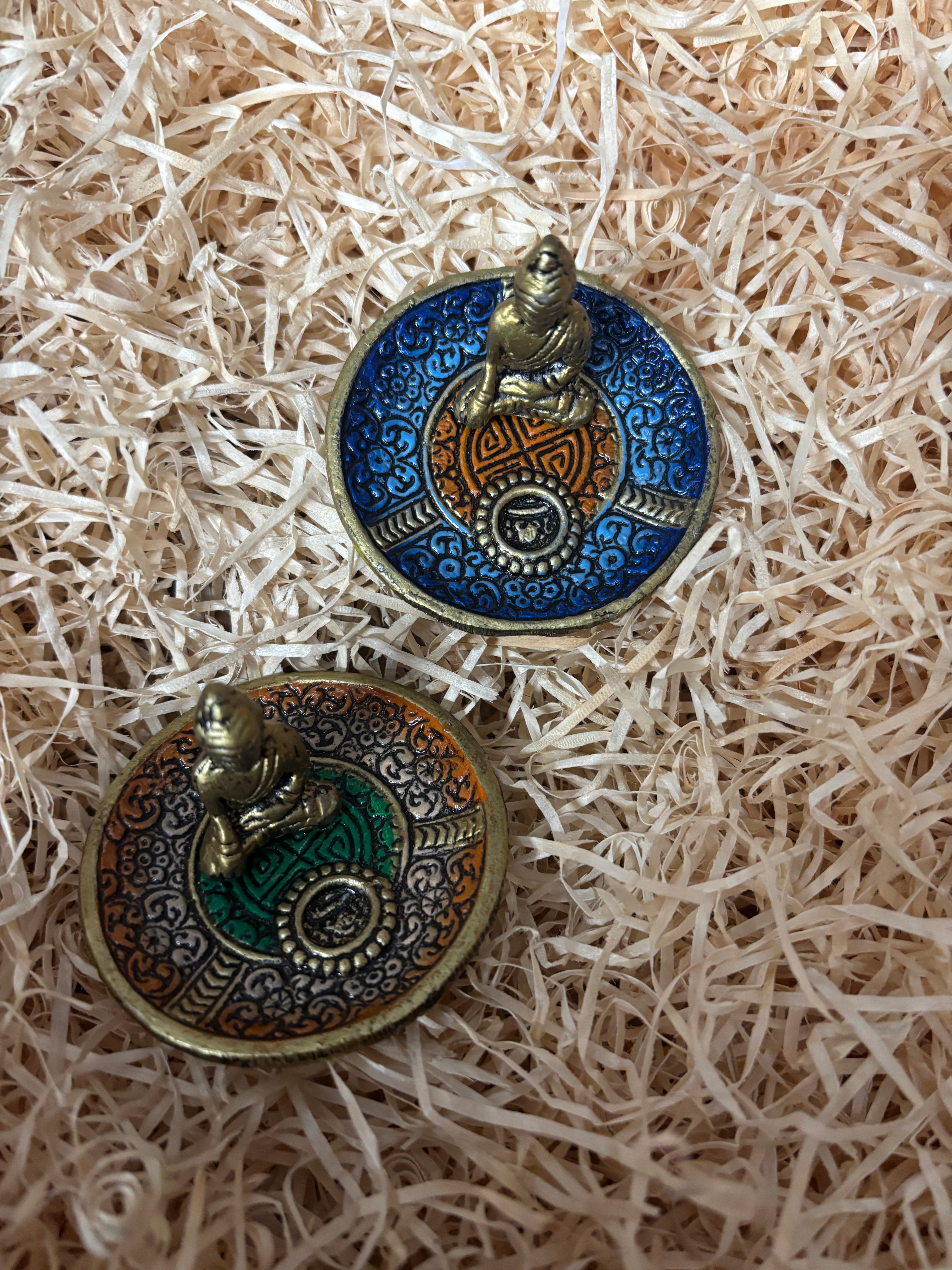 Small Coloured Metal Ashcatcher Buddha