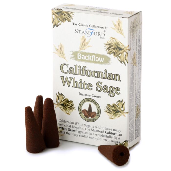 Stamford Californian White Sage Backflow Incense Cones (6 pack)