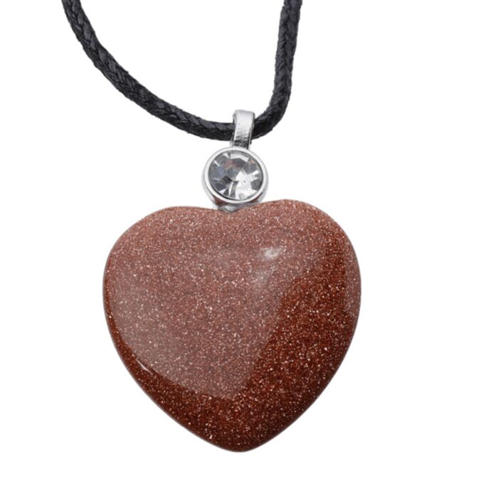 Healing Stone Gemstone Heart Shaped Pendant Necklace