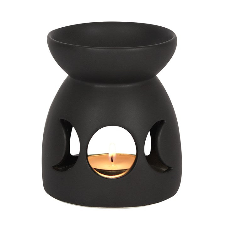 Black Triple Moon Ceramic Oil Burner