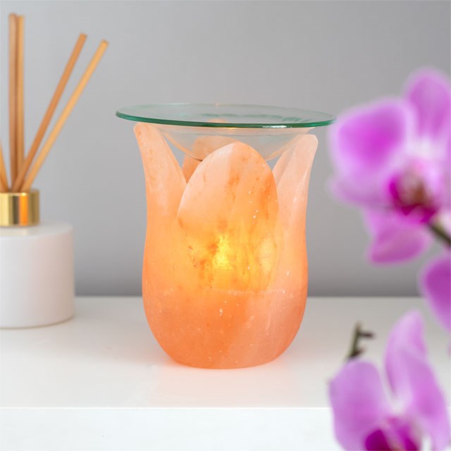 Salt Oil Burner - Tulip Shape with Glass Dish