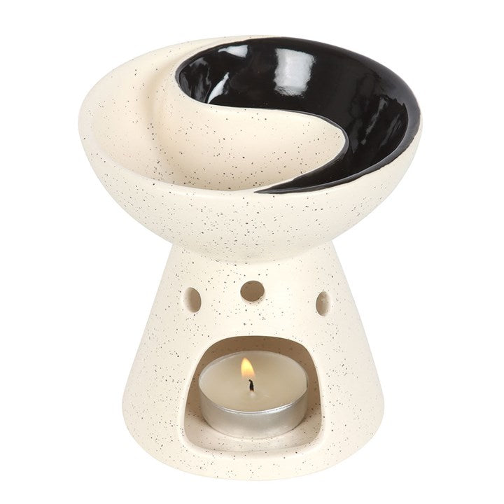 White and Black Yin Yang Dual Oil Burner