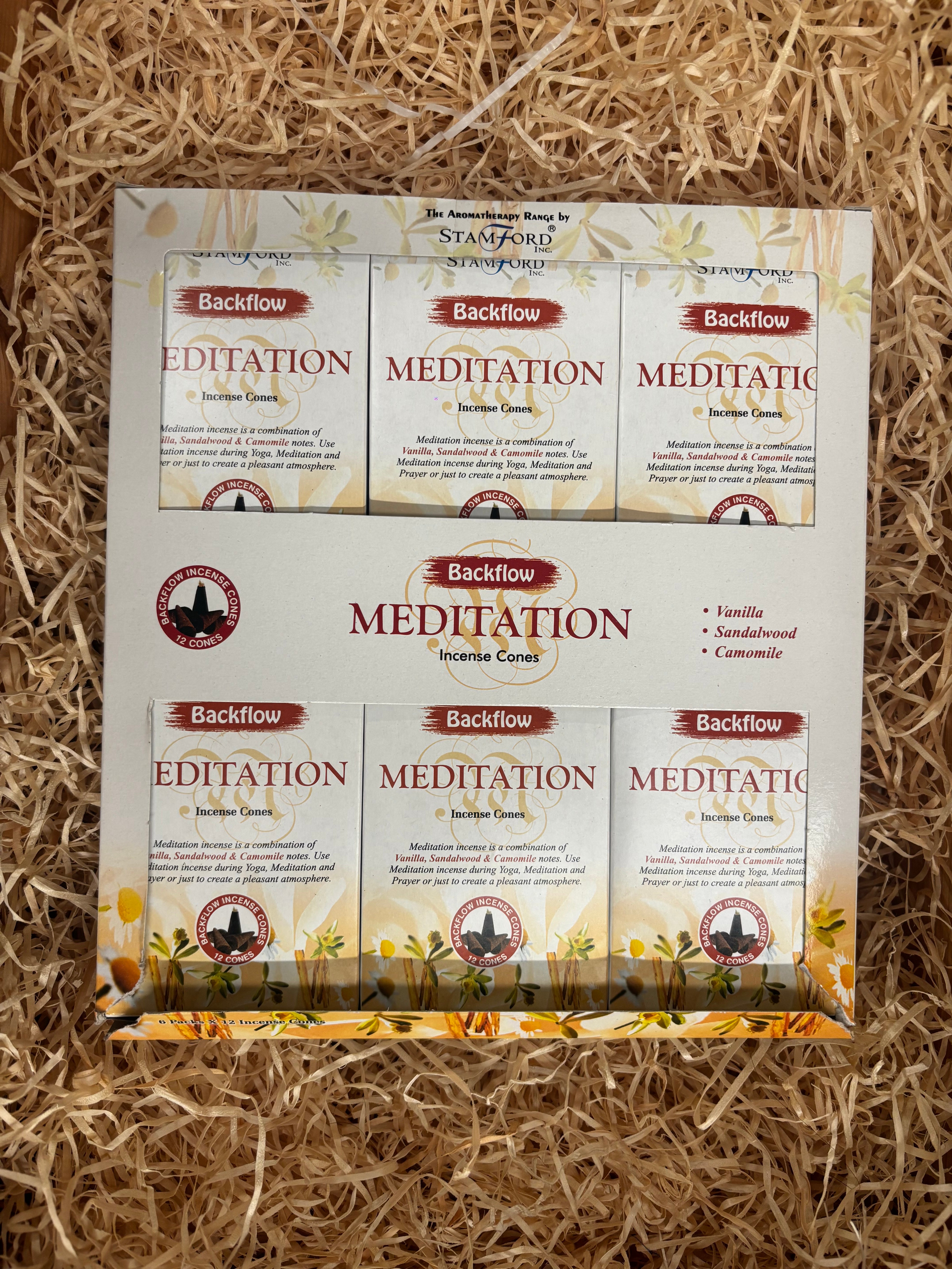 Stamford Meditation Backflow Incense Cones (6 pack)