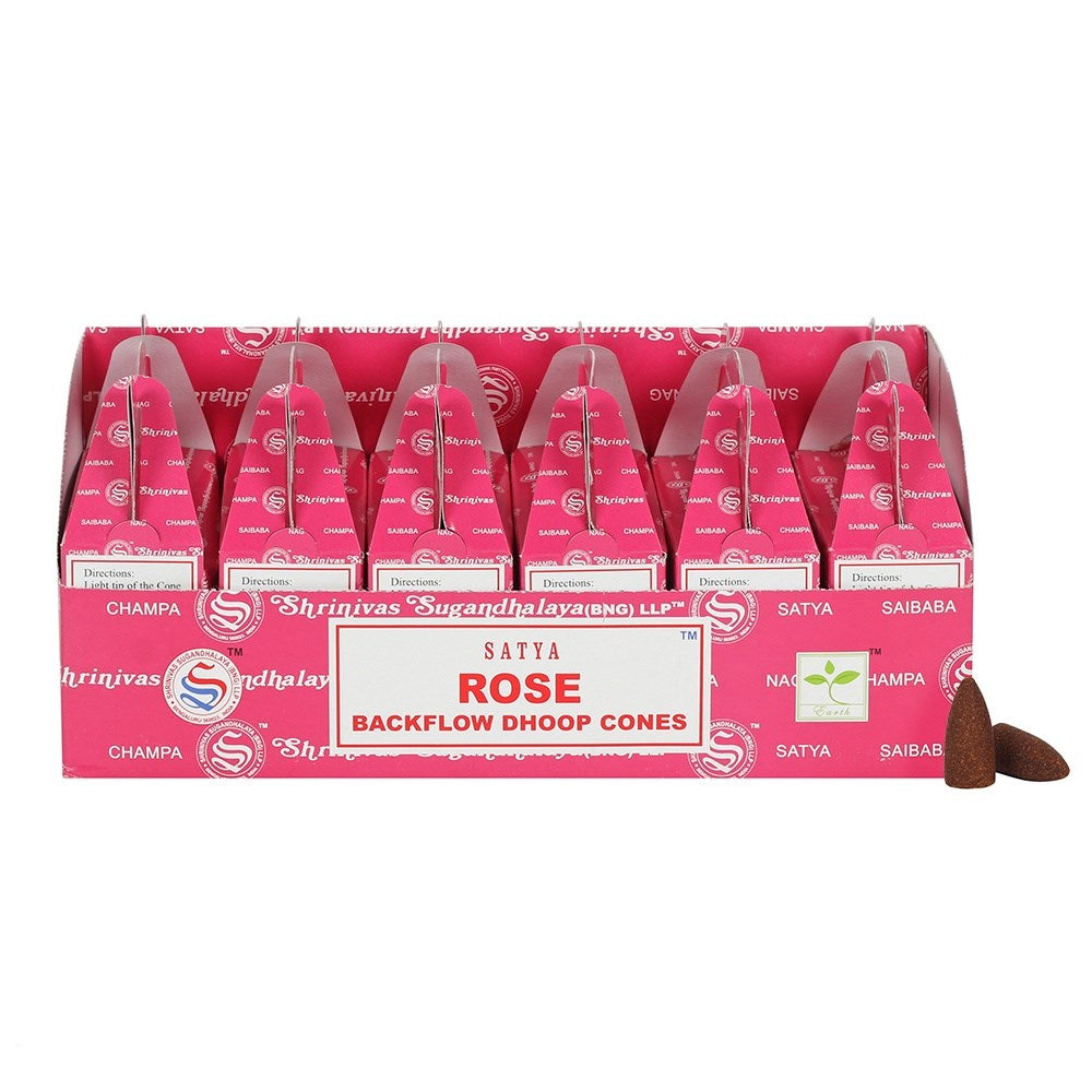 Satya Rose Backflow Dhoop Cones (6 pack)