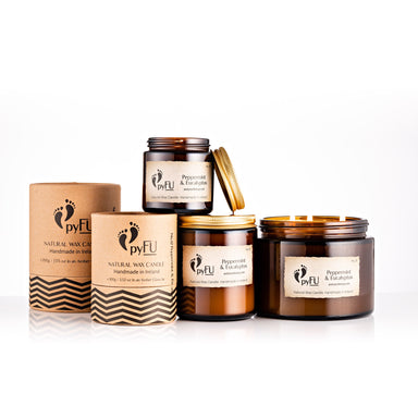 Natural Wax Candle - 12 Peppermint & Eucalyptus - pyFU