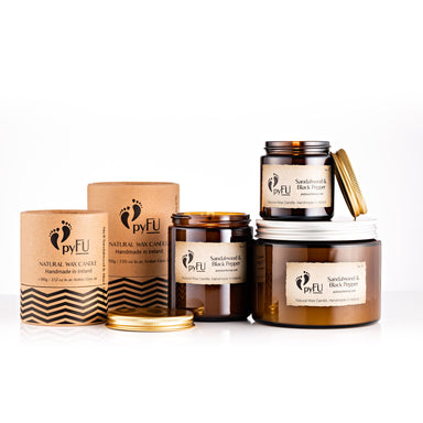 Natural Wax Candle - 11 Sandalwood & Black Pepper - pyFU