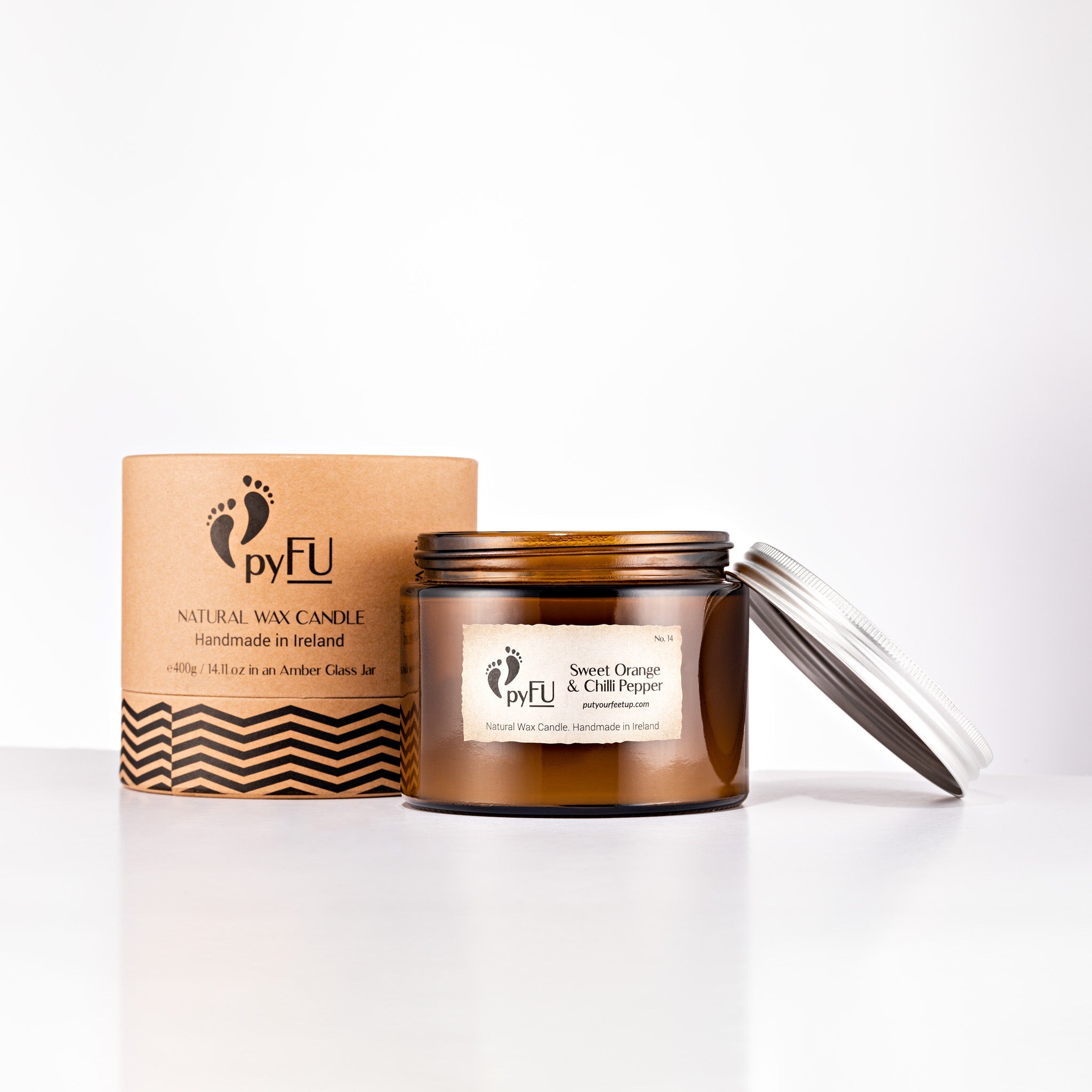 Natural Wax Candle - 14 Sweet Orange & Chilli Pepper - pyFU