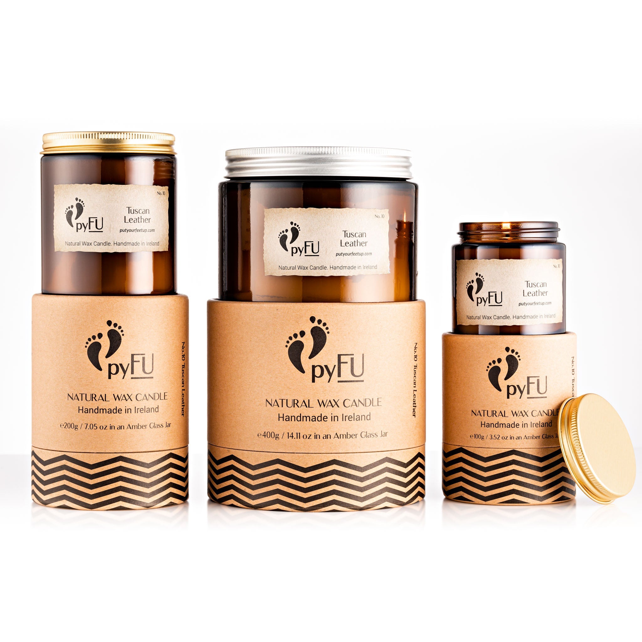 Natural Wax Candle - 10 Tuscan Leather - pyFU