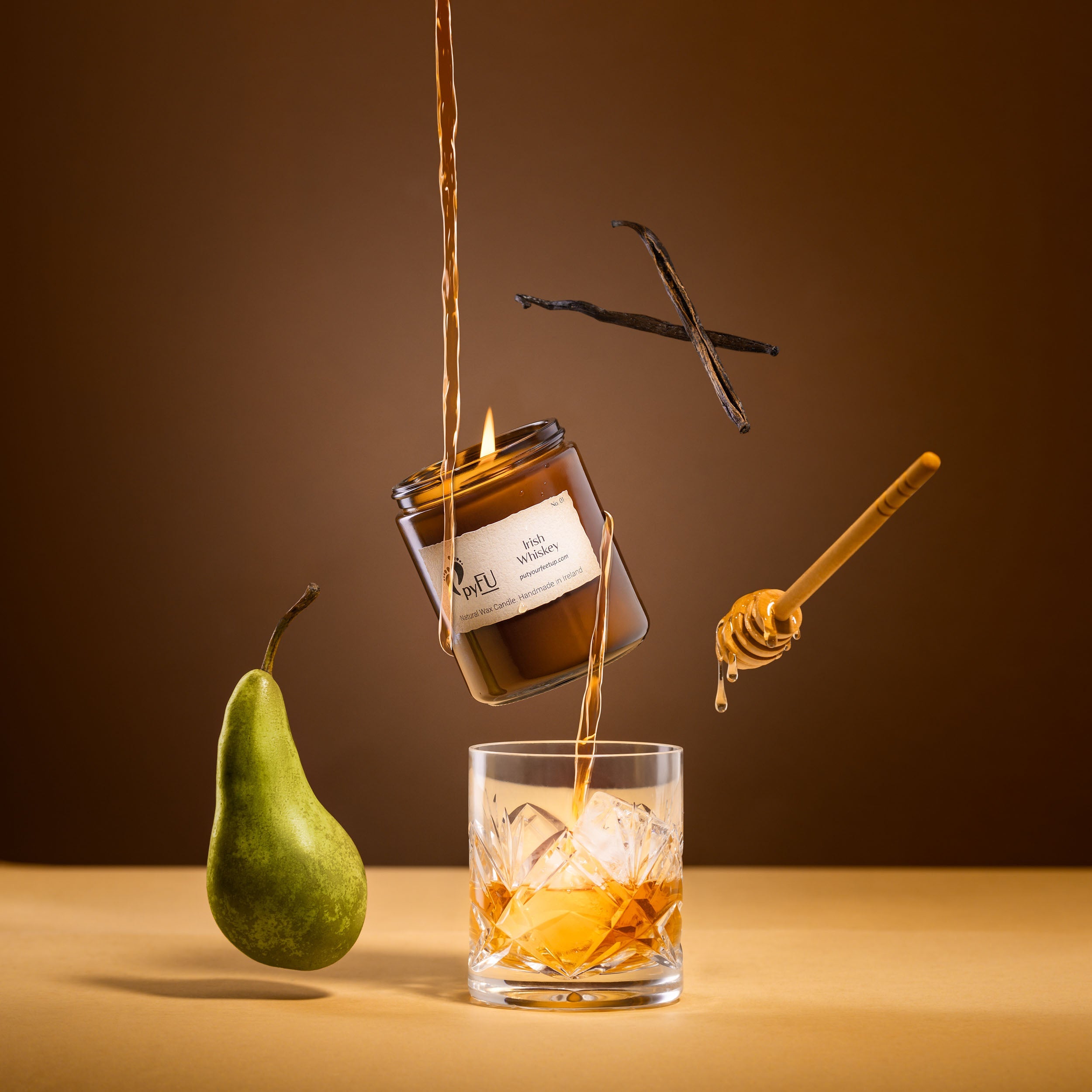 Natural Wax Candle - 01 Irish Whiskey - pyFU